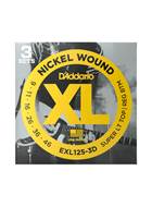 D'Addario EXL125-3D Super Light Top/Regular Bottom Electric Guitar Strings 3-Pack 9-46