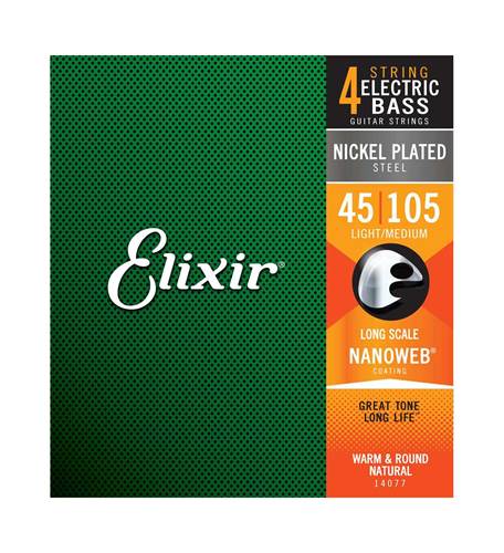 Elixir Nanoweb Long Scale Bass 4 String Set Gauge 045-105