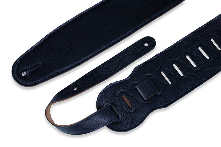 Levy's M4GF-XL-BLK 3 1/2 Inch Garment Leather Bass Guitar Strap Black Levy's M4GF-XL-BLK 3 1/2 Inch Garment Leather Bass Guitar Strap Black