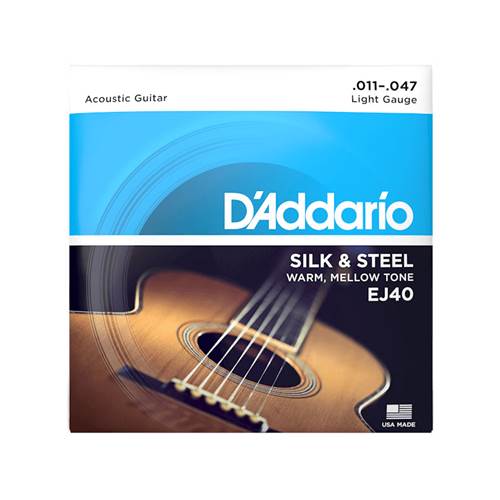 D'Addario EJ40 Folk Set Silk & Steel Acoustic 11-47