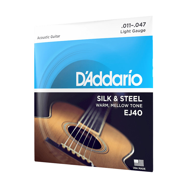 D Addario EJ40 Folk Set Silk Steel Acoustic 11 47 guitarguitar