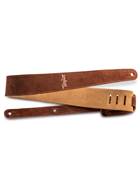 Taylor 2.5 Inch Embroidered Suede Guitar Strap Chocolate Brown