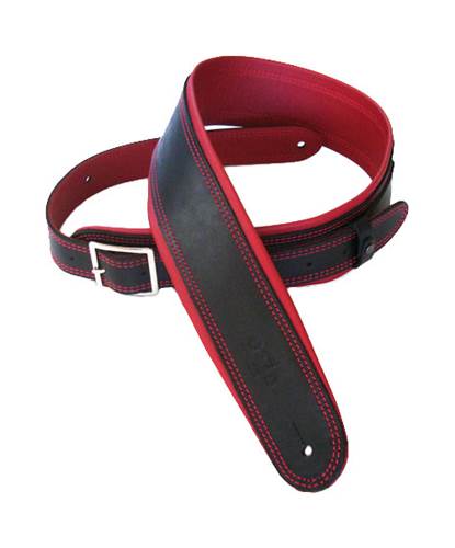 DSL GEB25-15-6 Garment Leather 2.5 Inch Black/Red Piping and Buckle