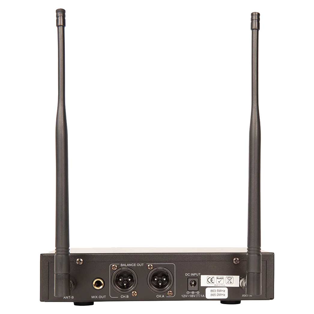 Kam HF Fixed Twin Channel Professional Wireless Microphone System