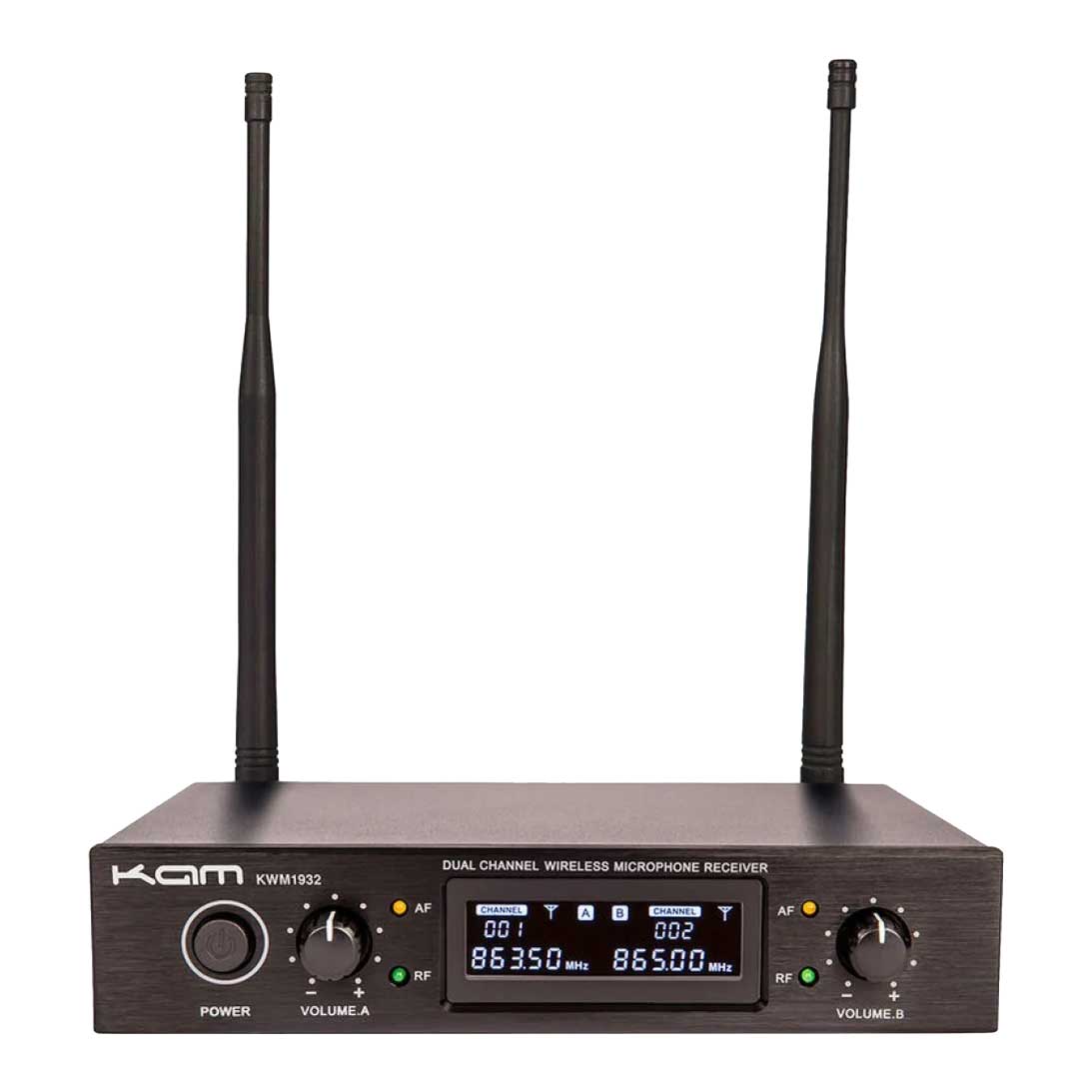 Kam HF Fixed Twin Channel Professional Wireless Microphone System
