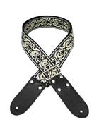 DSL JAC20-GOK Jacquard 2 Flower Red Jacquard Weaving Guitar Strap