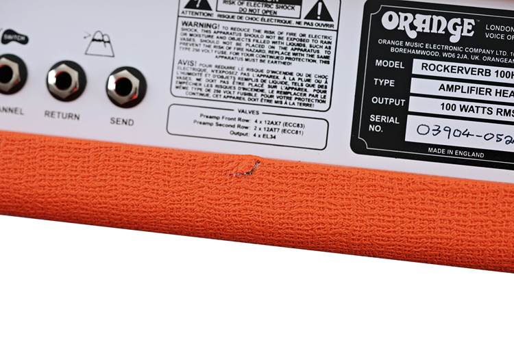 Orange Rockerverb 100H MKIII Valve Amp Head (Ex-Demo) #03904-0524 Orange Rockerverb 100H MKIII Valve Amp Head (Ex-Demo) #03904-0524