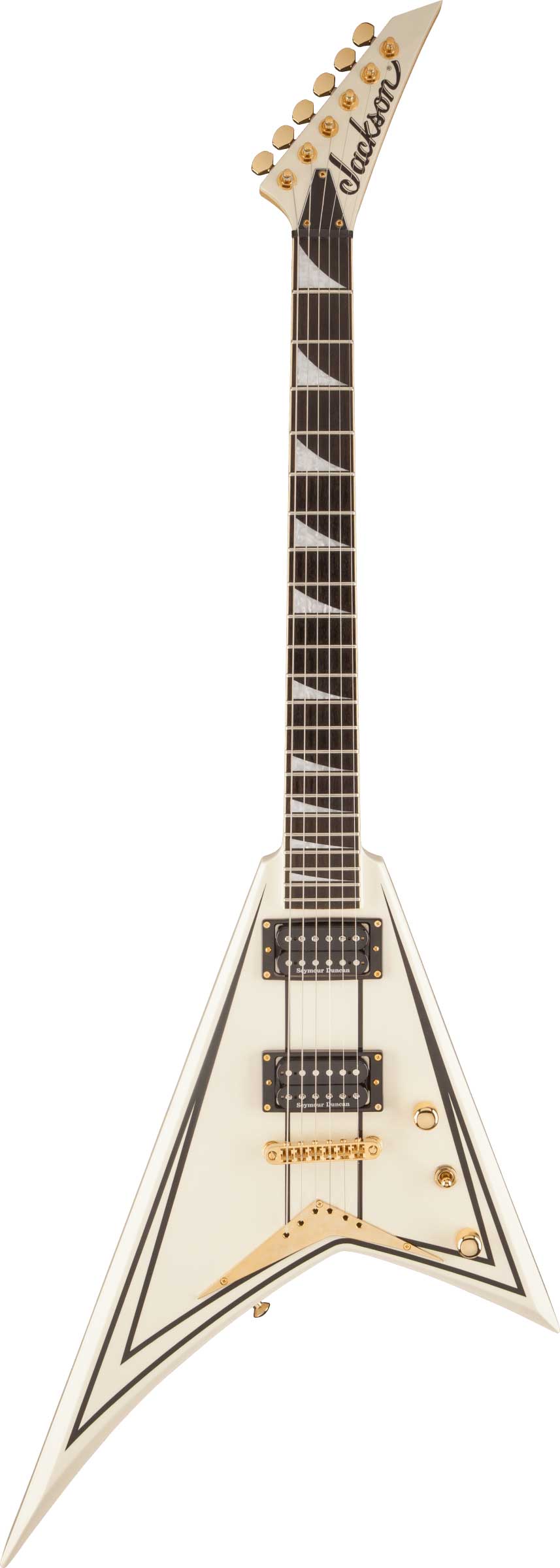 Jackson RRT-3 Pro Series Rhoads Ivory w/Black Pinstripes