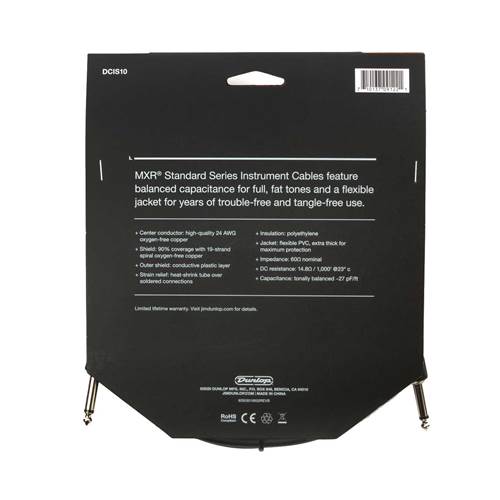 MXR 10ft Standard Instrument Cable Straight MXR 10ft Standard Instrument Cable Straight
