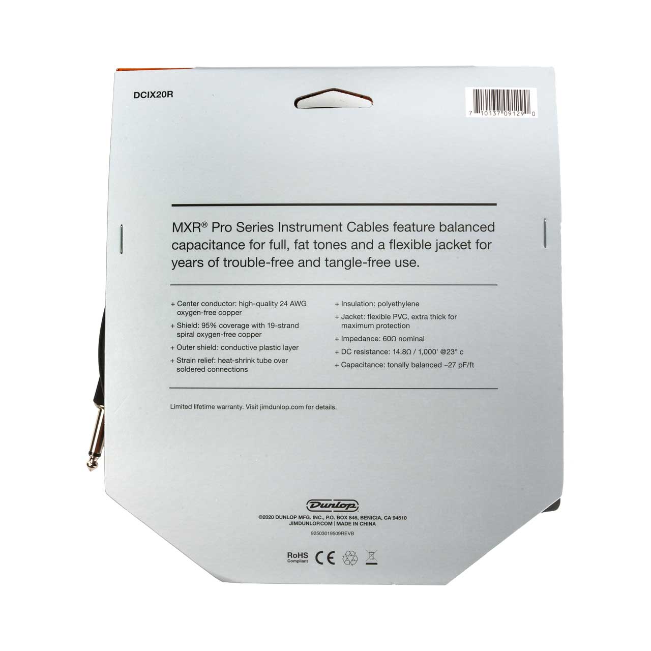 MXR 20ft Standard Right Angle Pro Cable