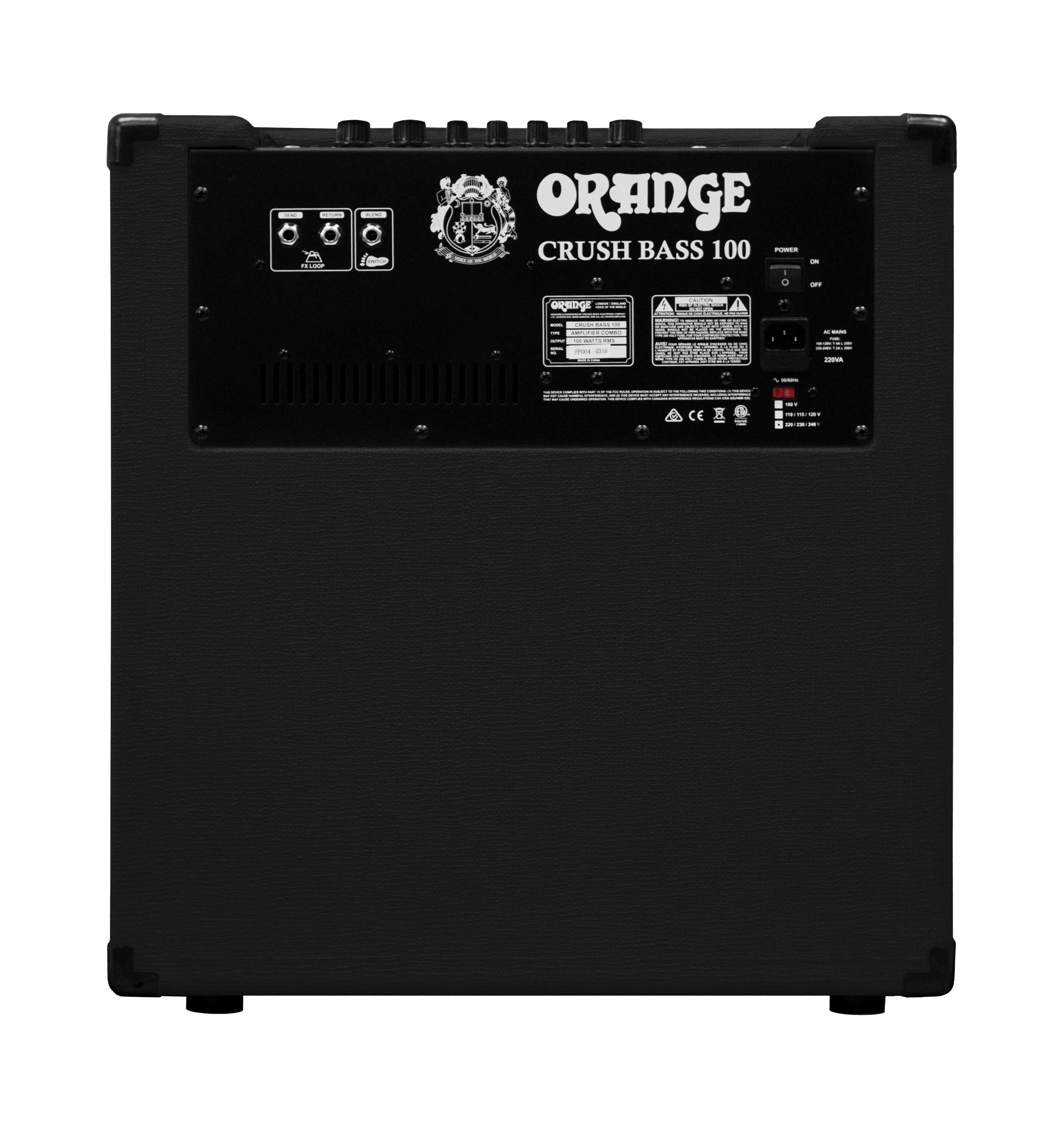 Orange Crush Bass 100 Black Combo Solid State Amp