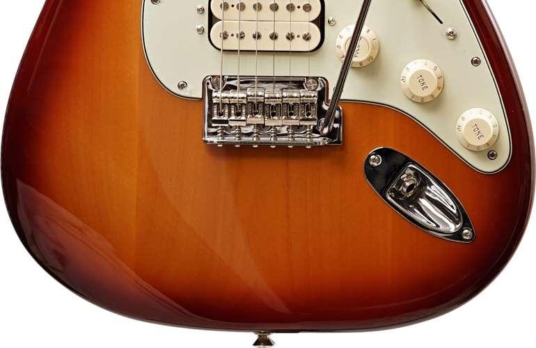 fender deluxe stratocaster hss tobacco sunburst with Maple Fingerboard jumbo frets Fender Deluxe Stratocaster HSS Electric