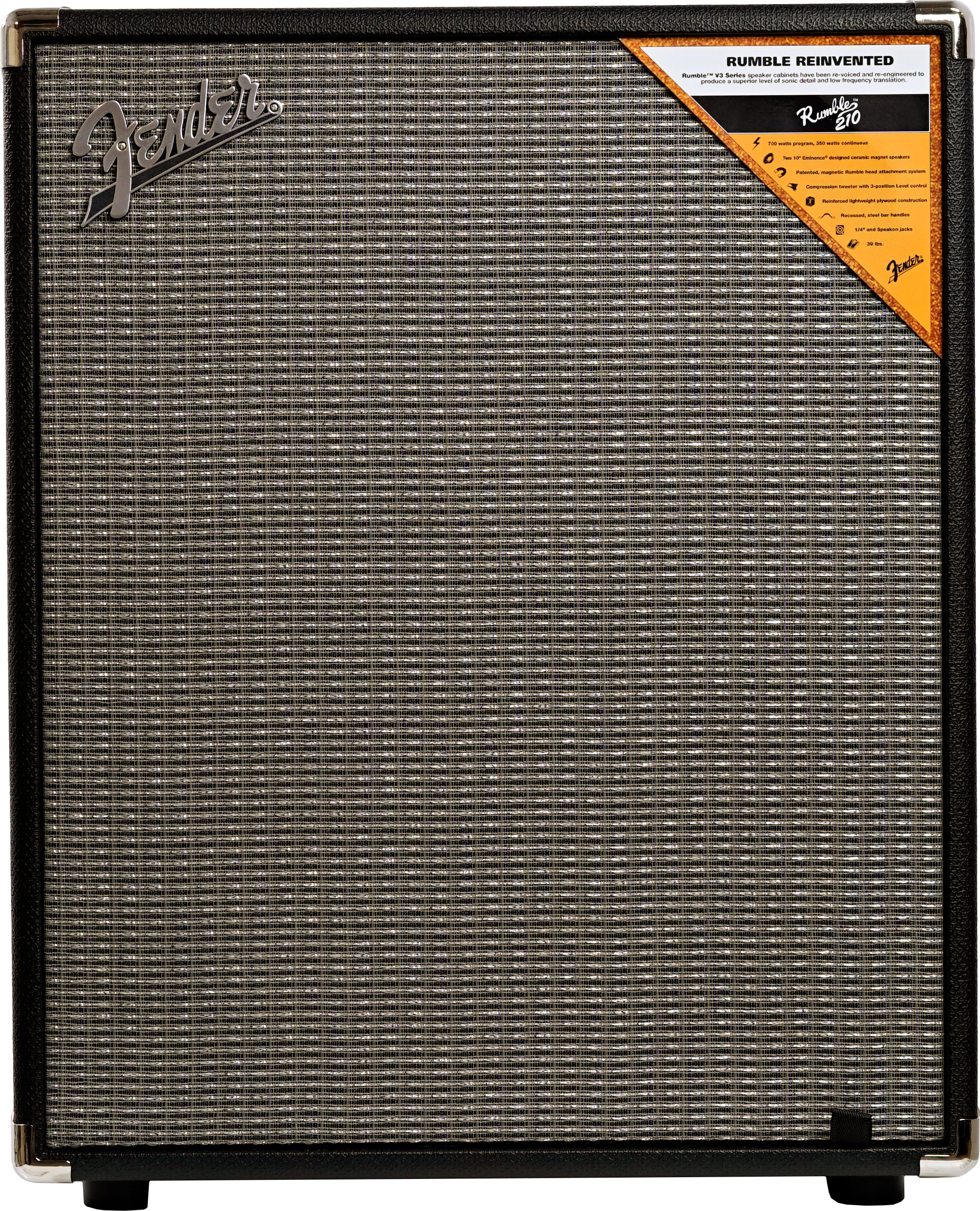 Fender Rumble 210 Cabinet Black and Silver