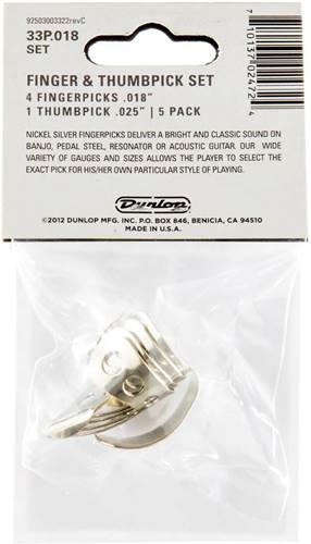 Dunlop 33P.018 Metal Finger Pick and Thumb Pack Dunlop 33P.018 Metal Finger Pick and Thumb Pack