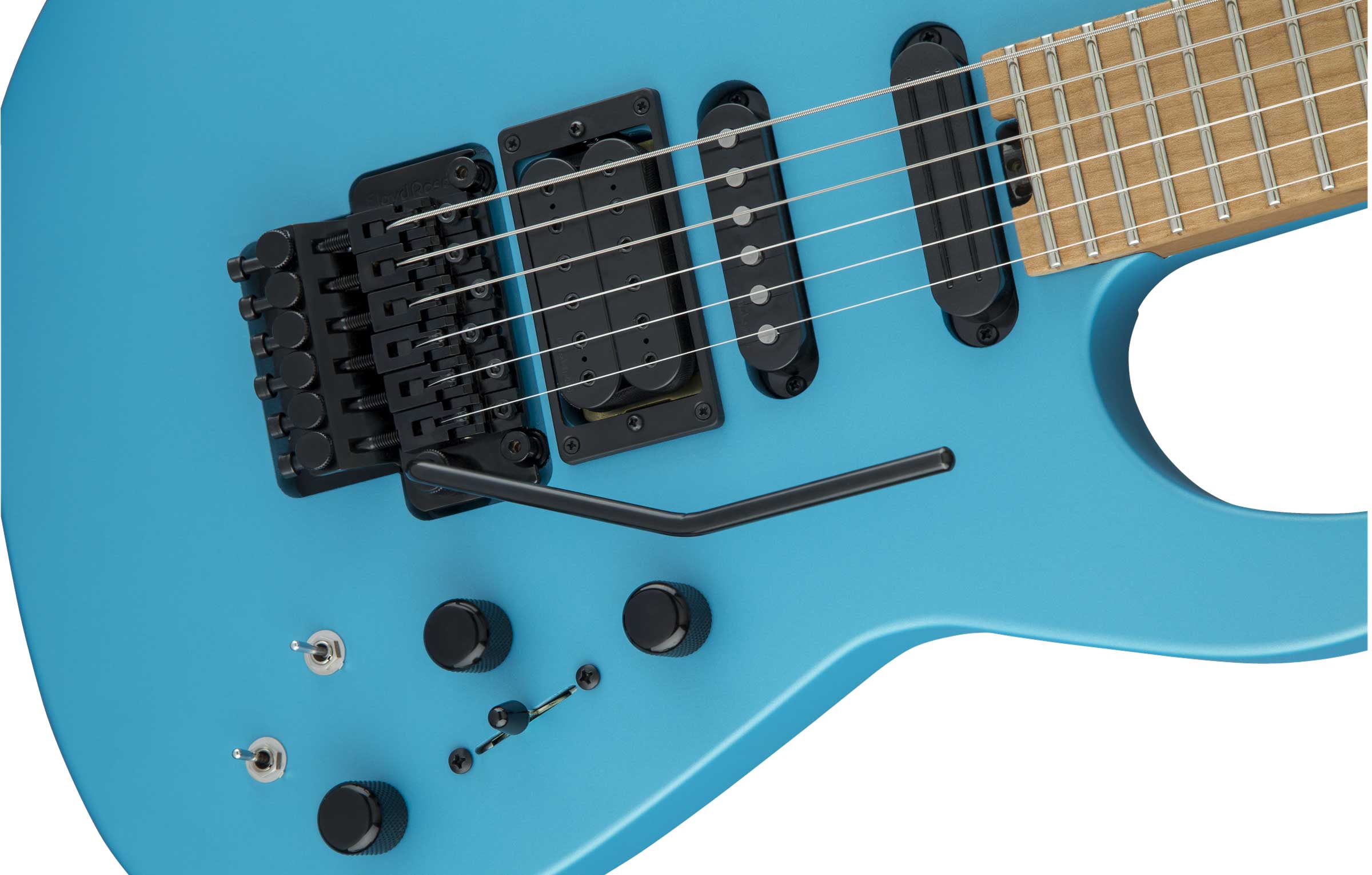 Jackson USA Signature Phil Collen PC1 Matte Blue Frost Caramelized Flame Maple Fingerboard