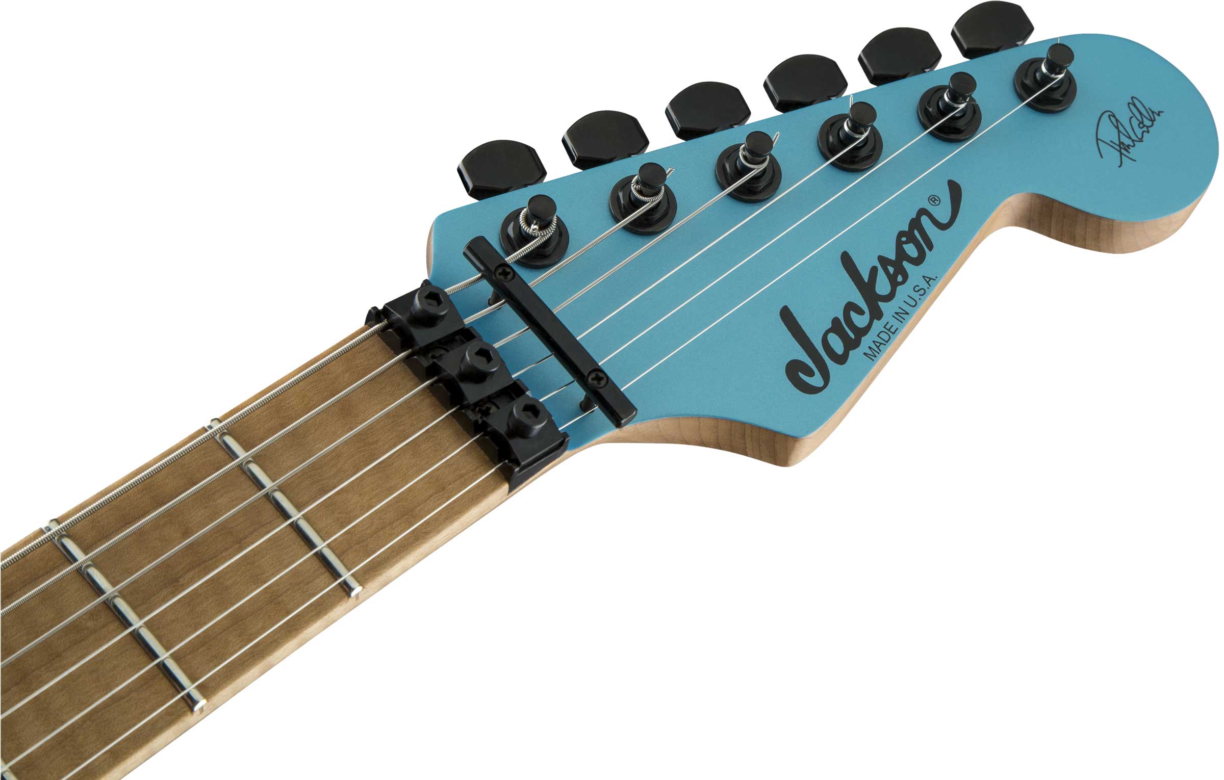 Jackson USA Signature Phil Collen PC1 Matte Blue Frost Caramelized Flame Maple Fingerboard