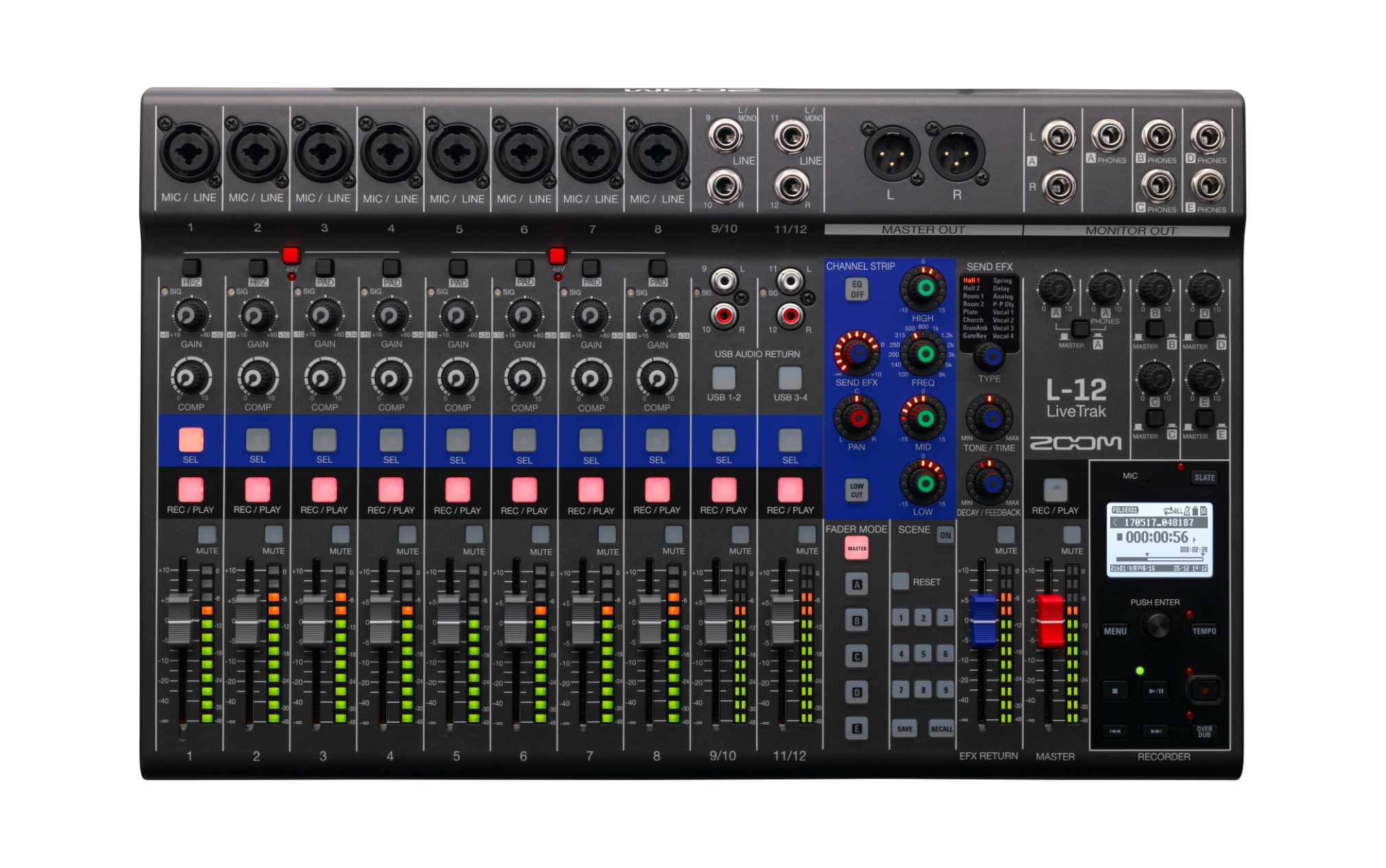 Zoom L-12 LiveTrak Recorder Mixer Audio Interface