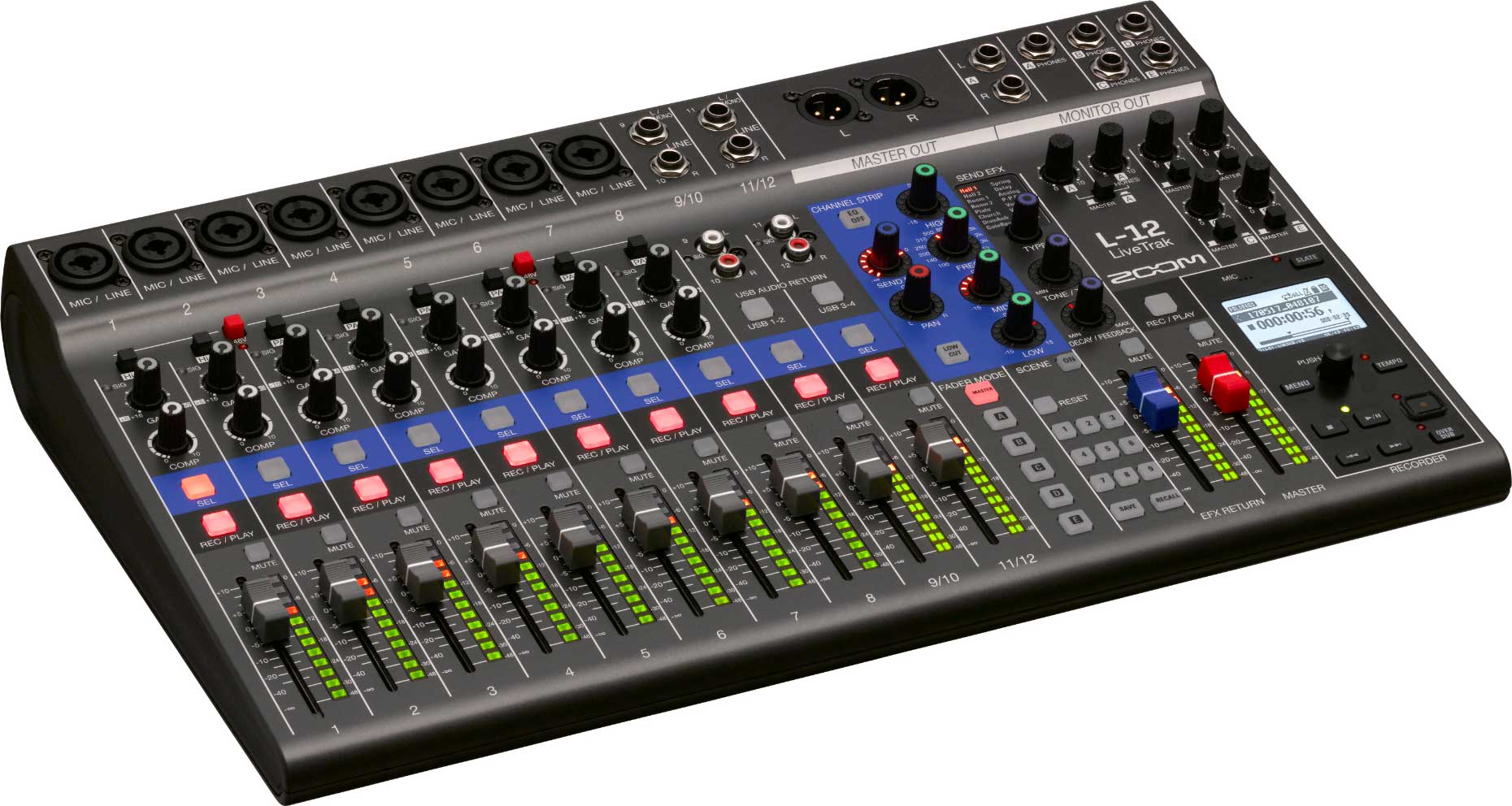 Zoom L-12 LiveTrak Recorder Mixer Audio Interface