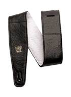Ernie Ball 2.5 Inch Adjustable Italian Leather Strap with Fur Padding Black