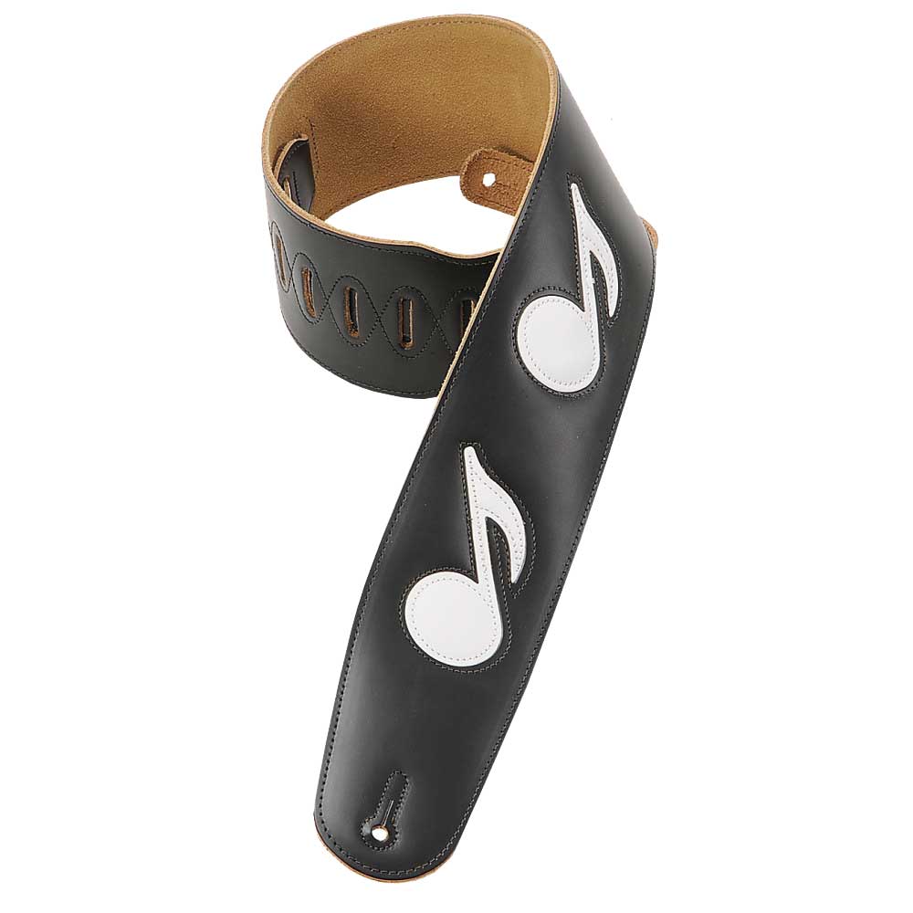 Levy's 3.5 Inch Leather with Notes & Suede Back Black