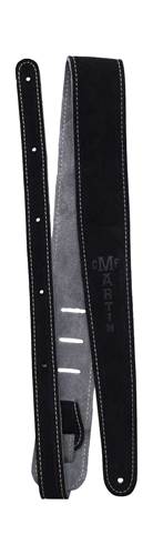 Martin Guitar Strap 2 1/8 Inch Suede with Stitching Black Martin Guitar Strap 2 1/8 Inch Suede with Stitching Black
