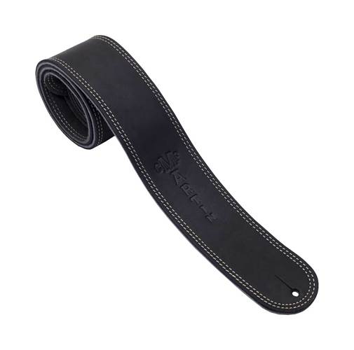 Martin Guitar Strap 2.5 Inch Glove Style Leather with Suede Back Black