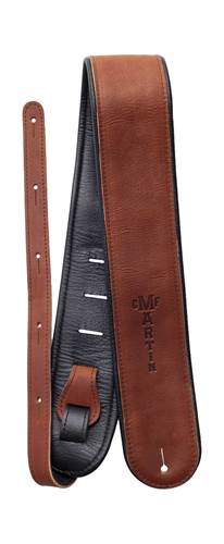 Martin 3 1/8 Inch Brown Rolled Strap with Stitching Premium Leather  Martin 3 1/8 Inch Brown Rolled Strap with Stitching Premium Leather