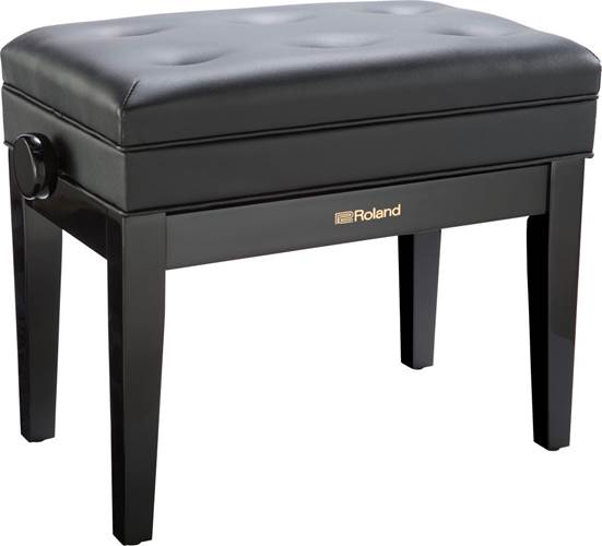 Roland Adjustable Cushioned Piano Bench Polished Ebony 