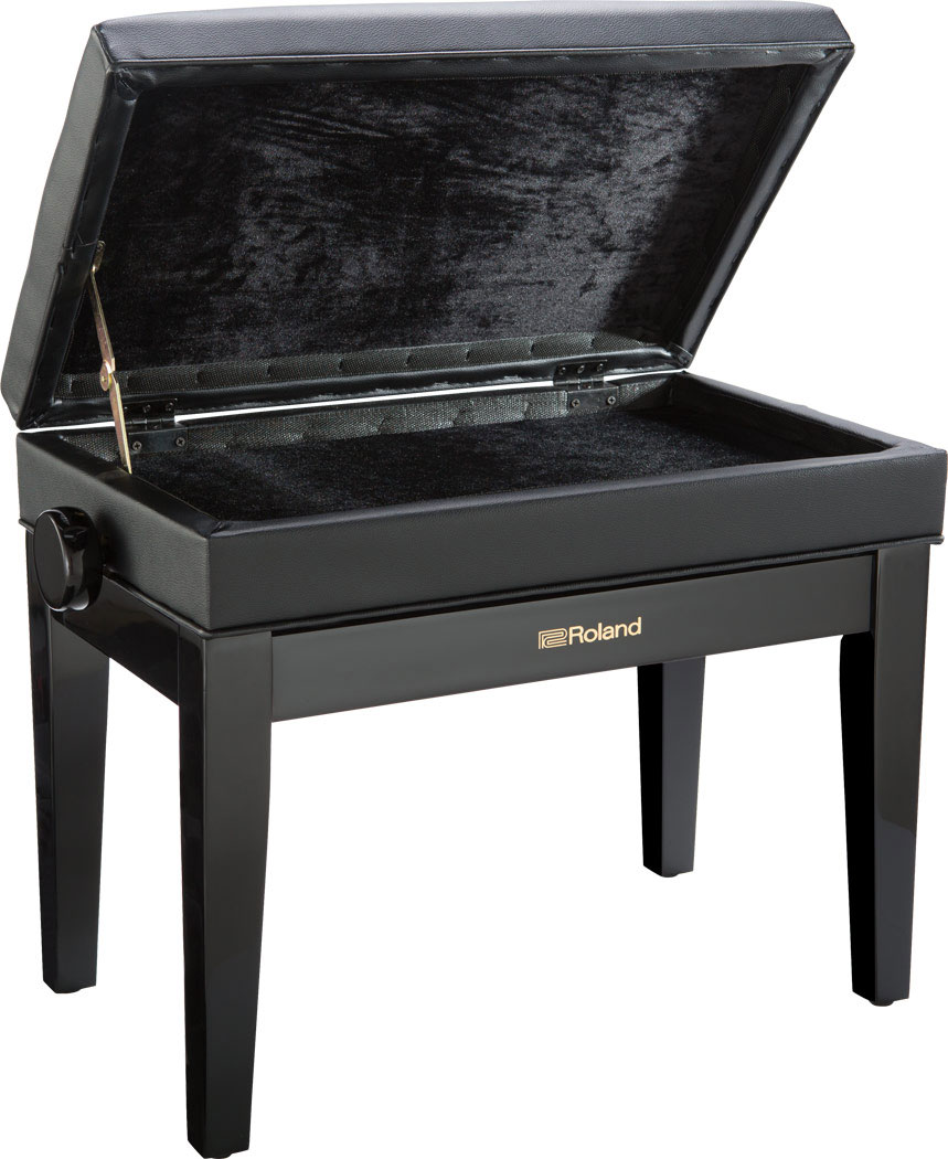 Roland Adjustable Cushioned Piano Bench Polished Ebony 