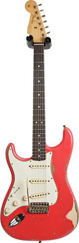 Fender Custom Shop 1963 Stratocaster Heavy Relic Fiesta Red over Desert Sand Master Built by Jason Smith Left Handed #R1082664