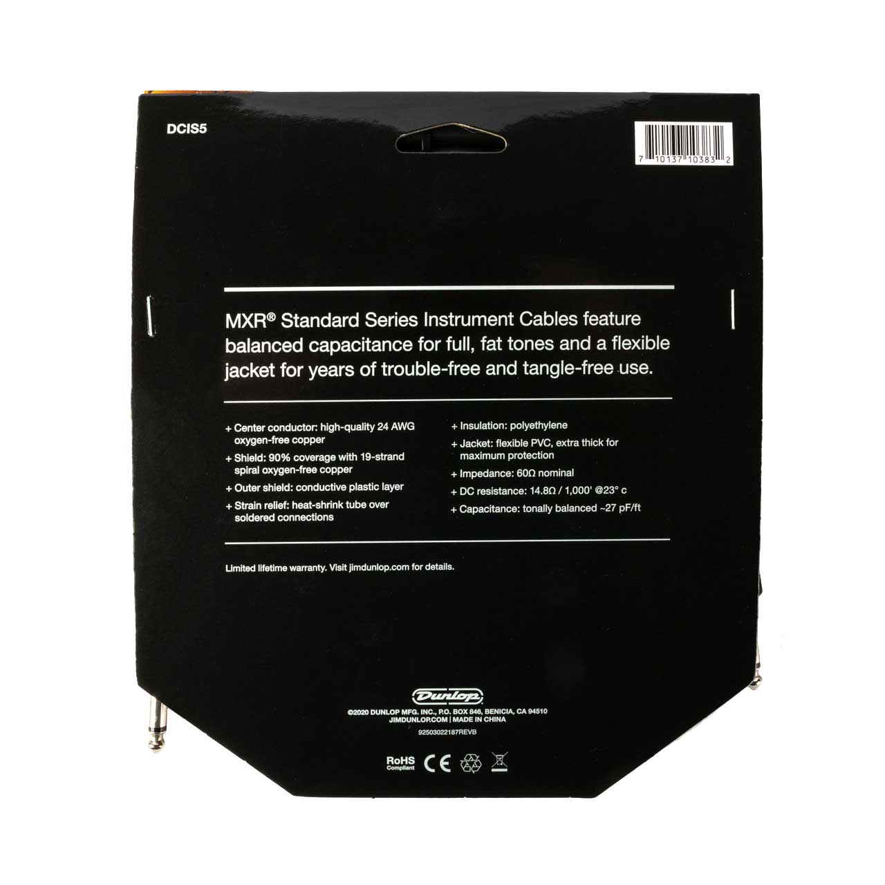 MXR Standard Series 5 Ft Instrument Cable