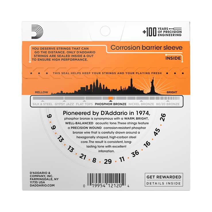 D'Addario EJ41 Extra Light Phosphor Bronze 12 String 9-45