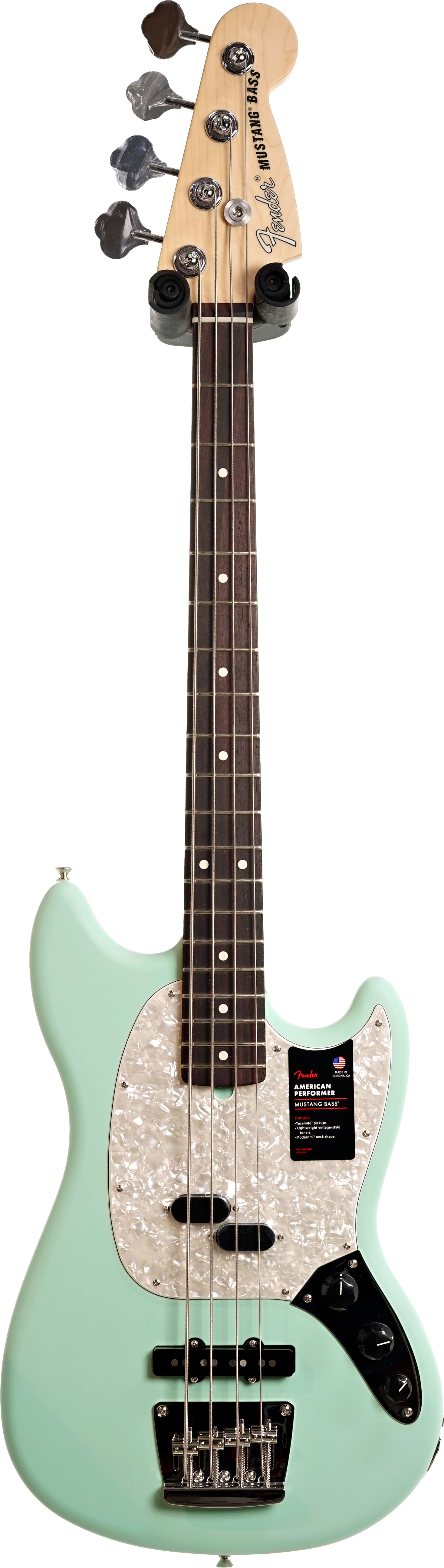 Fender American Performer Mustang Short Scale Bass Sea Foam Green Rosewood Fingerboard (Ex-Demo) #US25010534