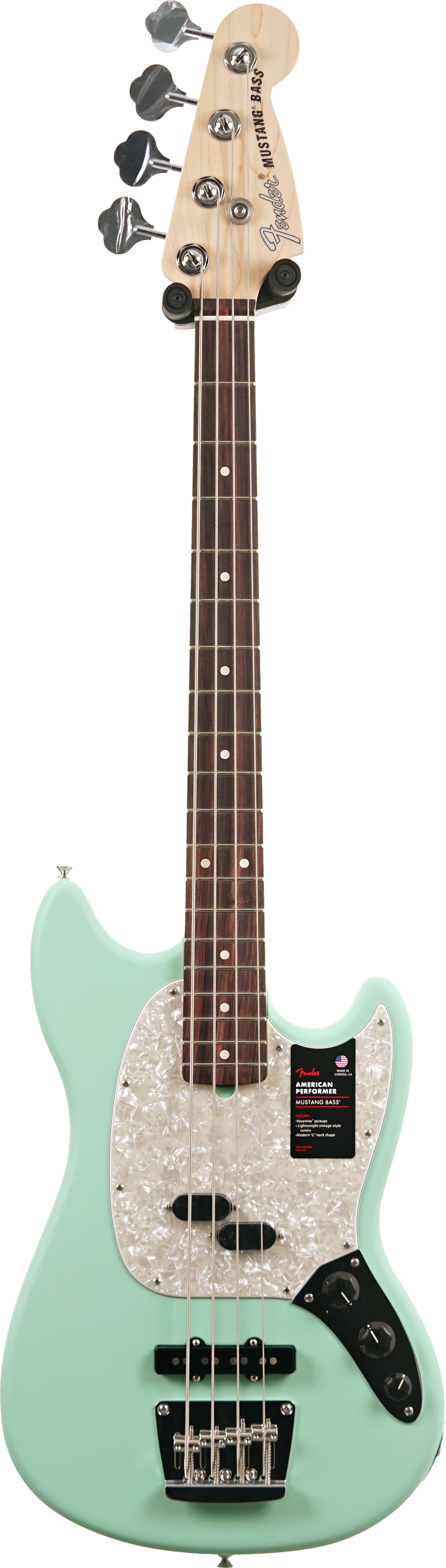 Fender American Performer Mustang Short Scale Bass Sea Foam Green Rosewood Fingerboard (Nearly New) #US25010443