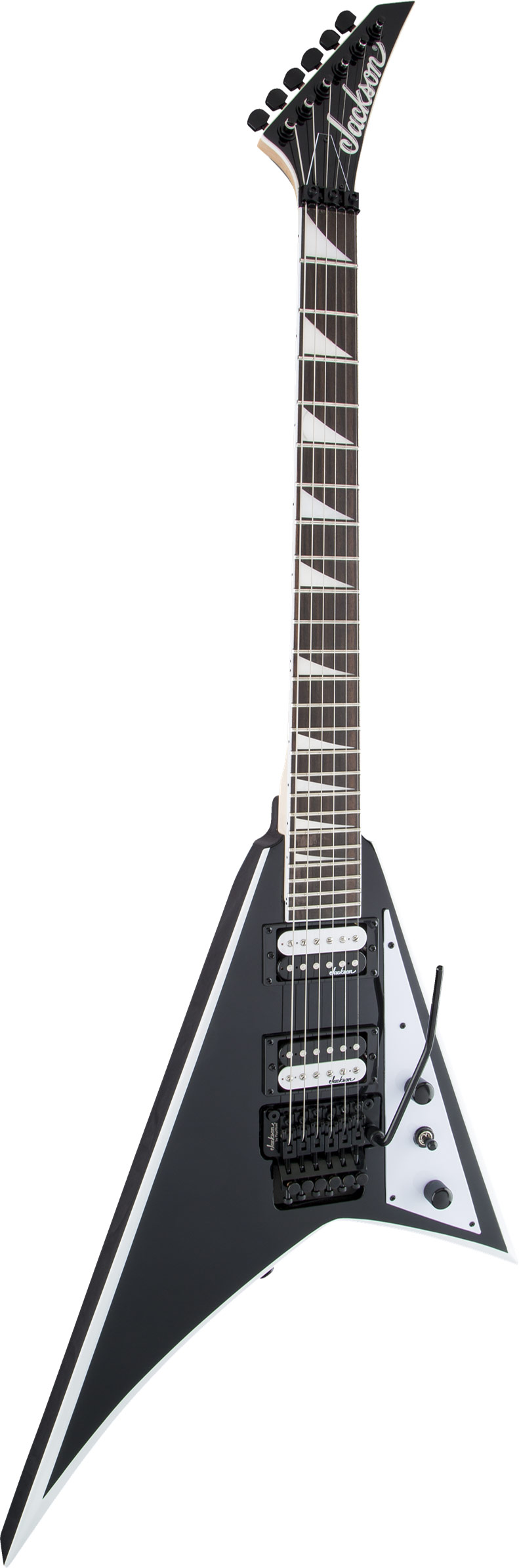 Jackson JS Series Rhoads JS32 Black with White Bevels Amaranth Fingerboard