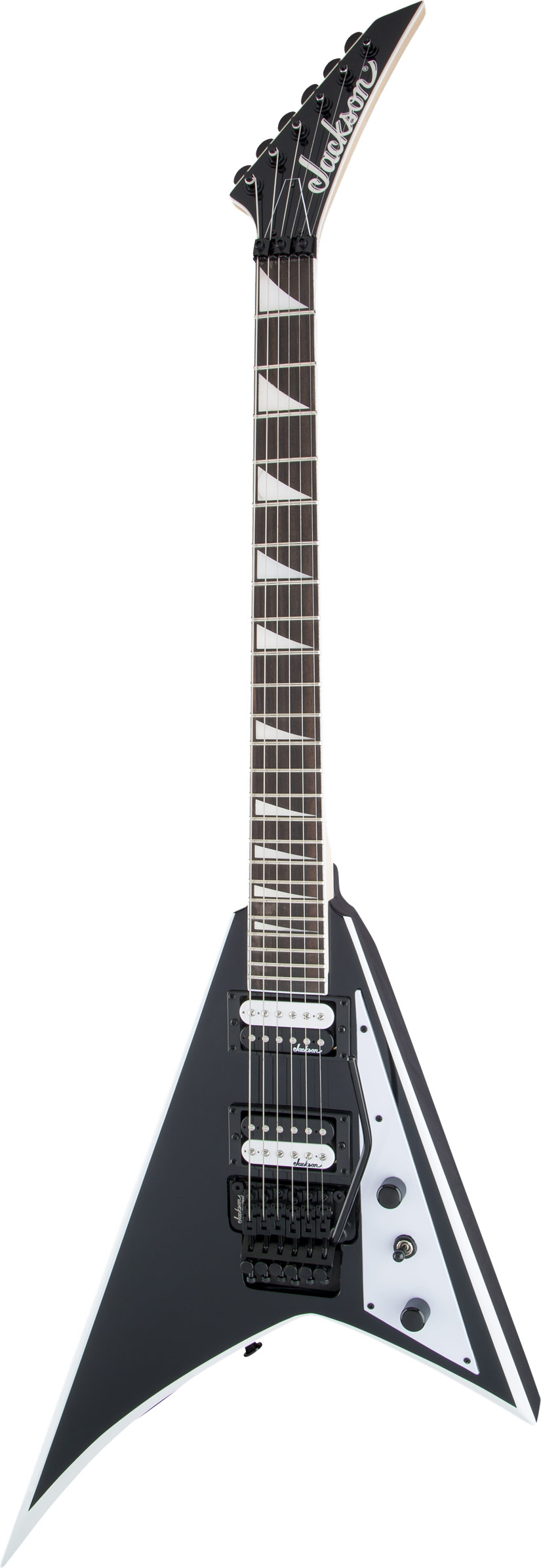 Jackson JS Series Rhoads JS32 Black with White Bevels Amaranth Fingerboard