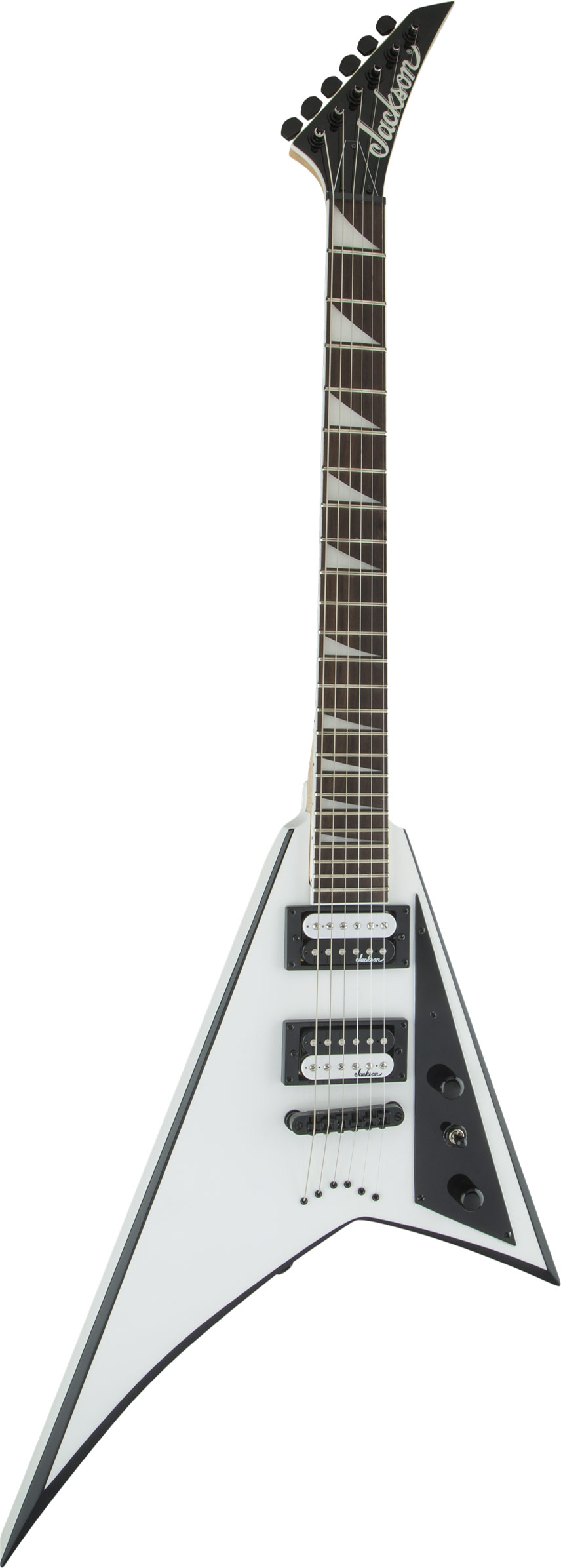 Jackson JS Series Rhoads JS32T White with Black Bevel Amaranth Fingerboard