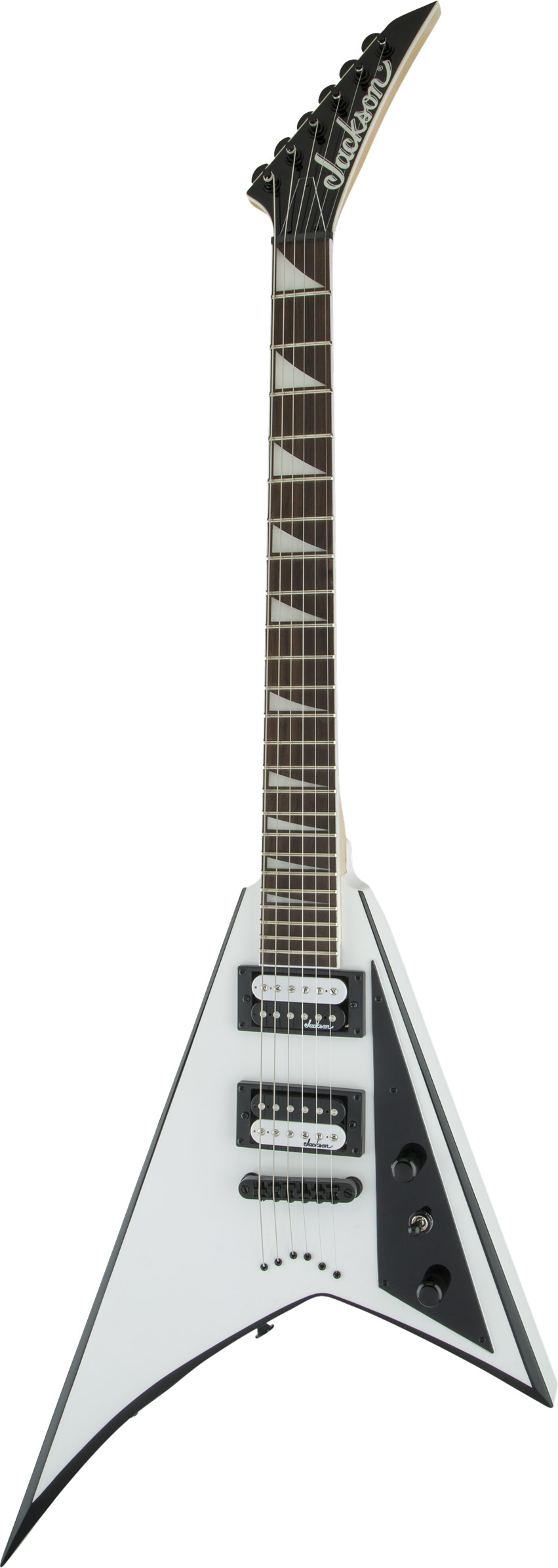 Jackson JS Series Rhoads JS32T White with Black Bevel Amaranth Fingerboard