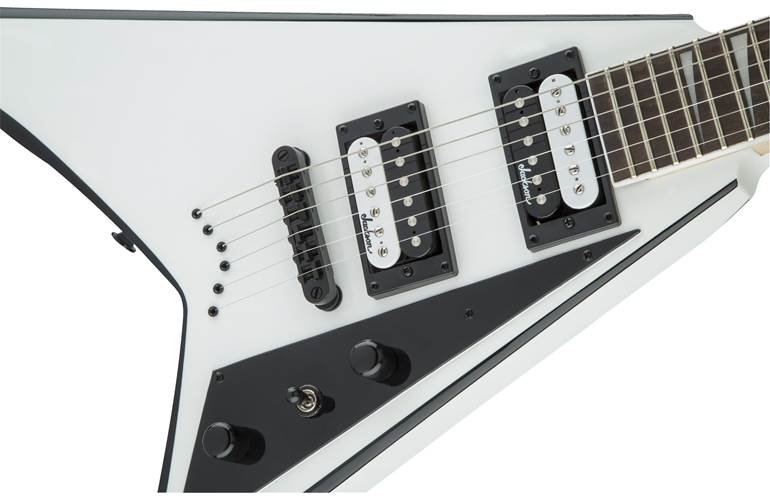 Jackson JS Series Rhoads JS32T White with Black Bevel Amaranth Fingerboard Jackson JS Series Rhoads JS32T White with Black Bevel Amaranth Fingerboard