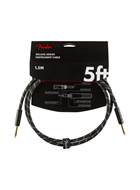 Fender Deluxe Series 5ft Straight Instrument Cable, Black Tweed