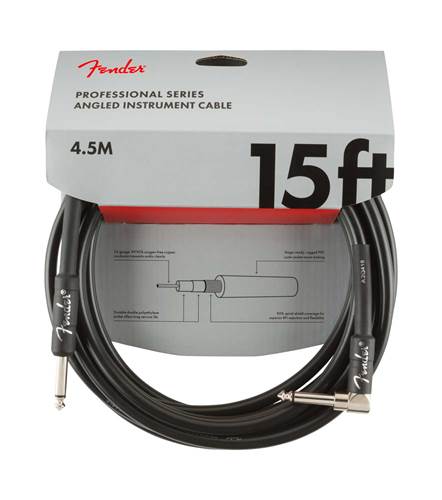 Fender Professional Series 15ft Straight/Angled Instrument Cable Black