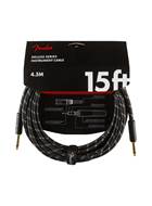 Fender Deluxe Series 15ft Straight Instrument Cable, Black Tweed