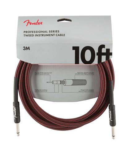 Fender Professional Series 10ft Instrument Cable Red Tweed