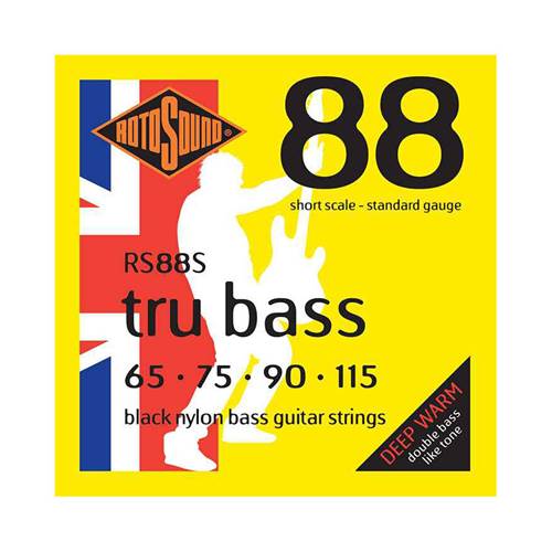 Rotosound RS88S Tru Bass Black Nylon Short Scale Tapewound Bass Strings 65-115