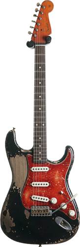 Fender Custom Shop 1961 Stratocaster Heavy Relic Black over Desert Sand Masterbuilt by Dale Wilson Rosewood Fingerboard  #CZ572859