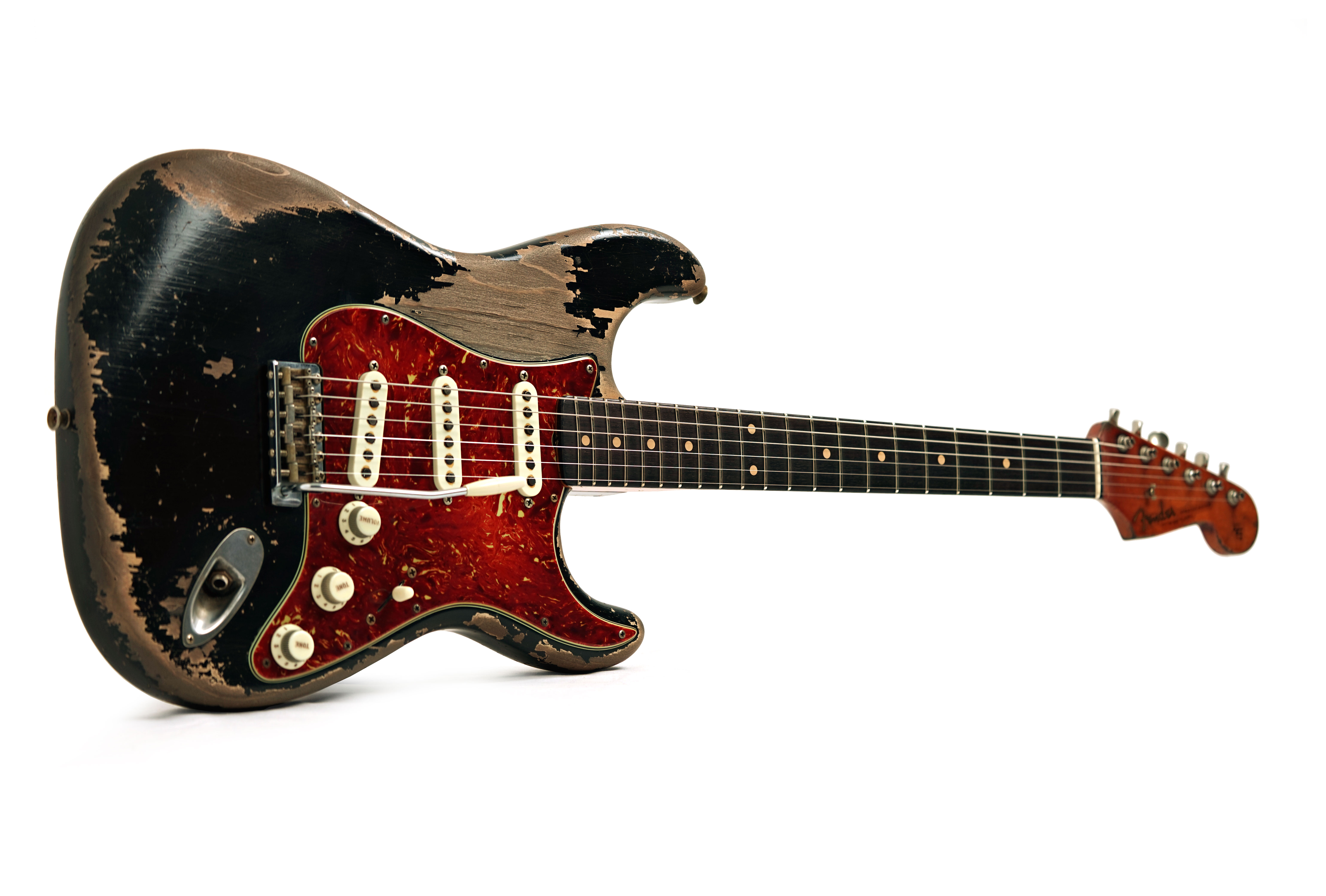 Fender Custom Shop 1961 Stratocaster Heavy Relic Black over Desert Sand Masterbuilt by Dale Wilson Rosewood Fingerboard #CZ575017