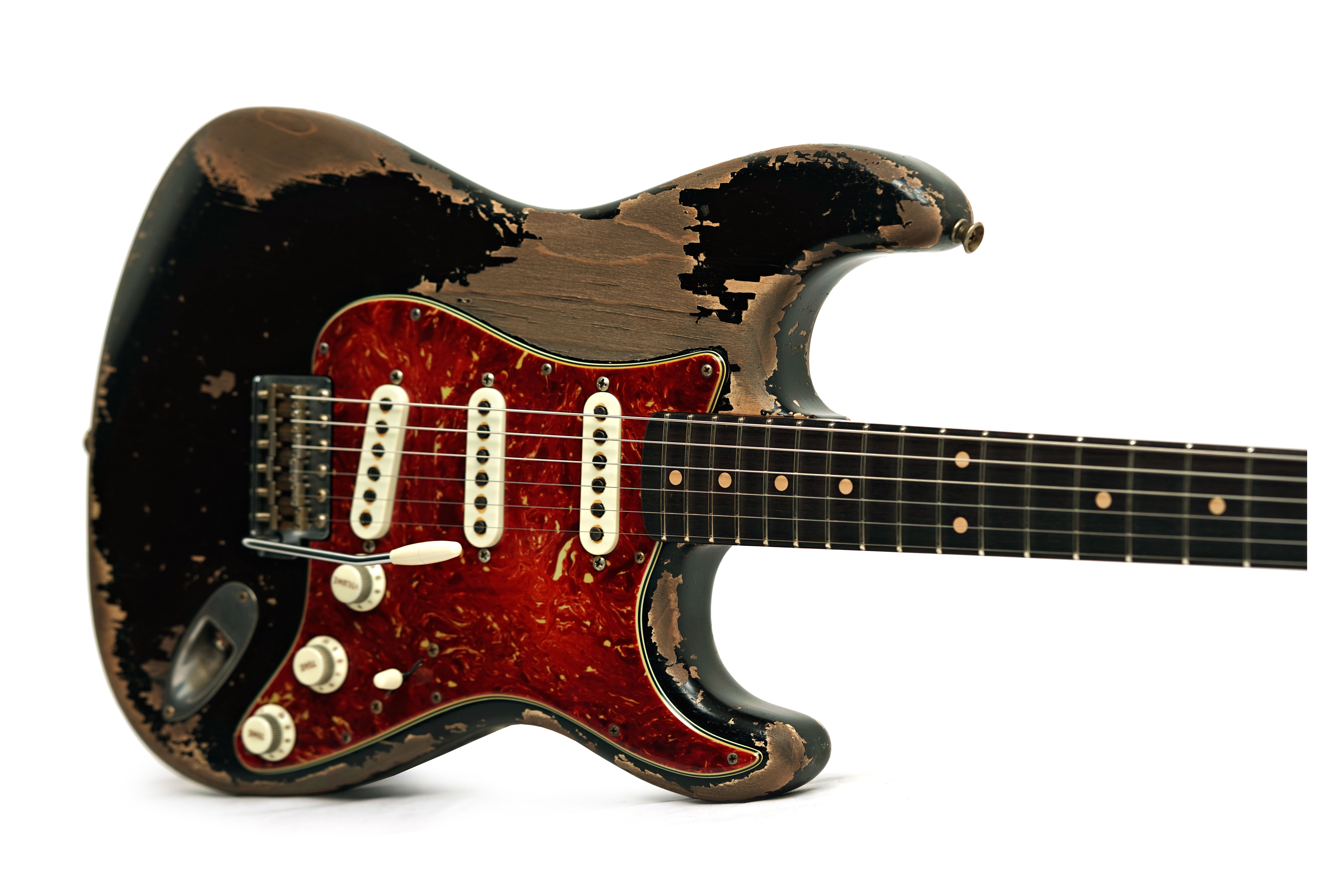 Fender Custom Shop 1961 Stratocaster Heavy Relic Black over Desert Sand Masterbuilt by Dale Wilson Rosewood Fingerboard #CZ575017