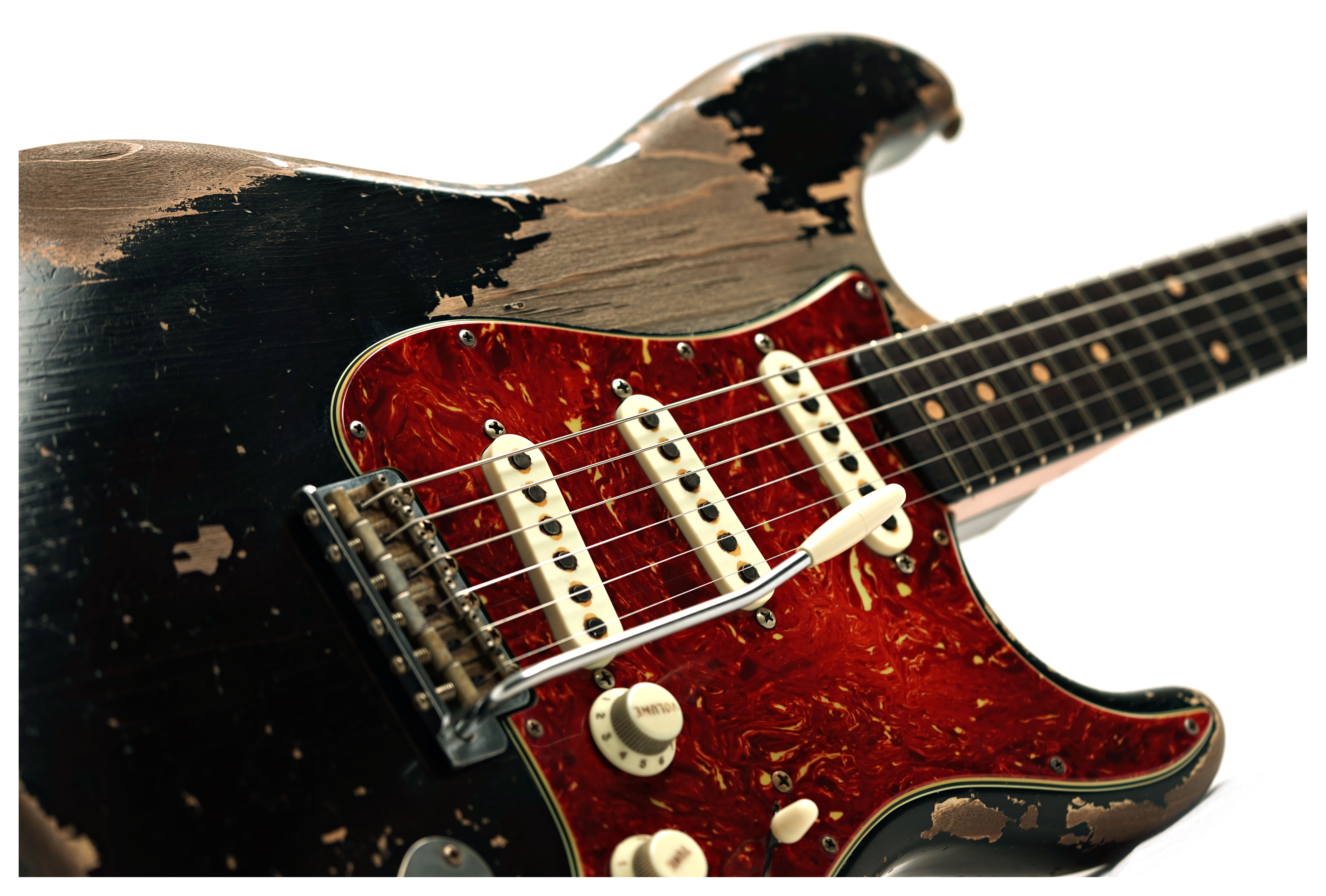 Fender Custom Shop 1961 Stratocaster Heavy Relic Black over Desert Sand Masterbuilt by Dale Wilson Rosewood Fingerboard #CZ575017