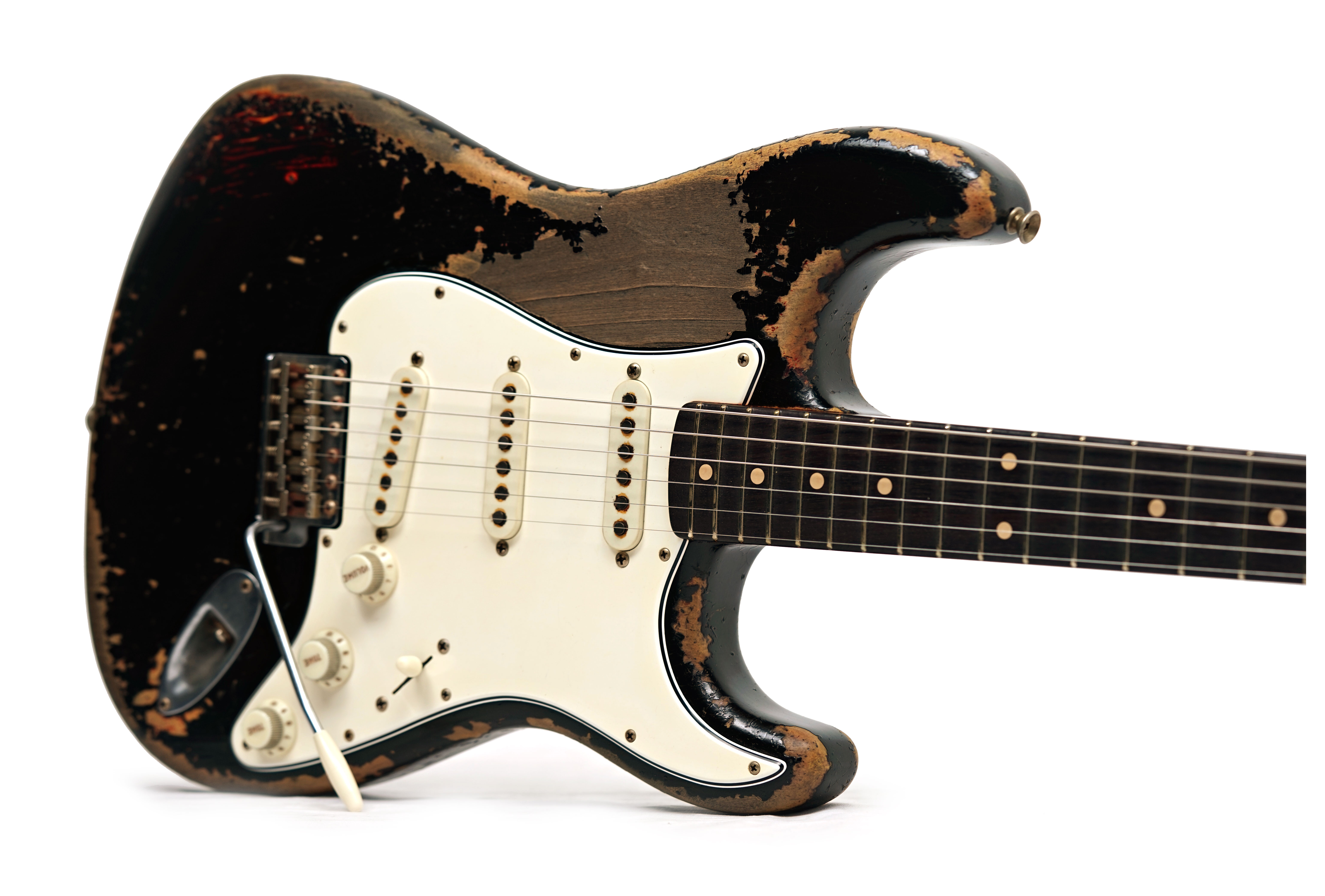 Fender Custom Shop 1961 Stratocaster Heavy Relic Black over 3 Tone Sunburst Rosewood Fingerboard Masterbuilt by Dale Wilson #CZ587149