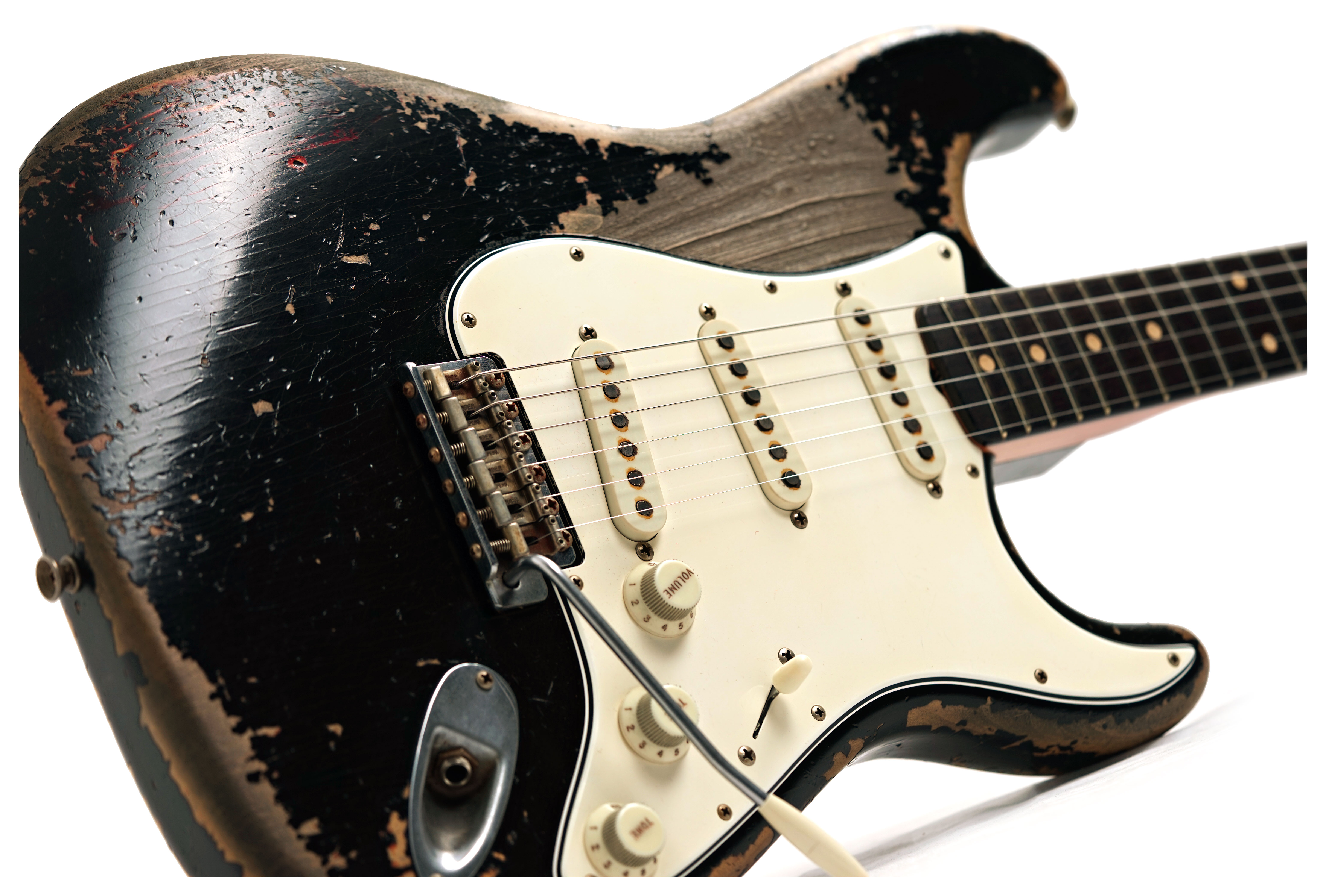 Fender Custom Shop 1961 Stratocaster Heavy Relic Black over 3 Tone Sunburst Rosewood Fingerboard Masterbuilt by Dale Wilson #CZ587149